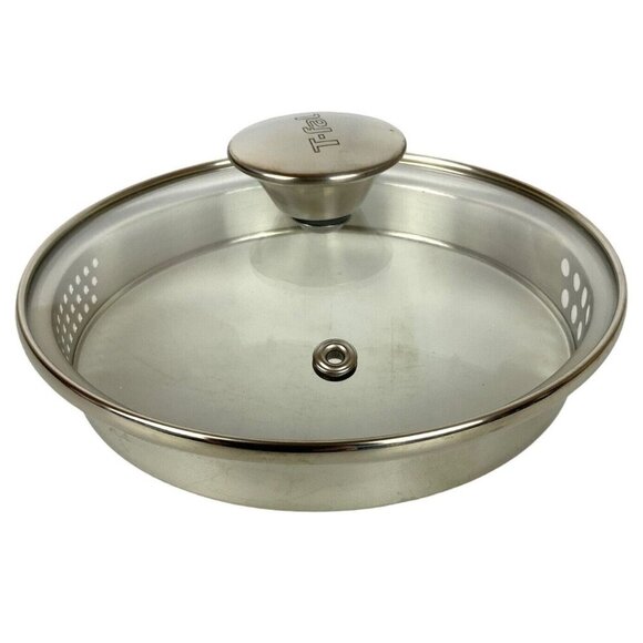 T-Fal Tempered Glass Pot Lid Vented Strainer Stainless Steel Handle 7" Diameter - Picture 3 of 7